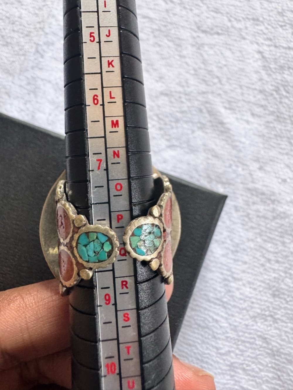 Handcrafted Orange & Turquoise Statement Ring- Unbranded - Picture 6 of 7